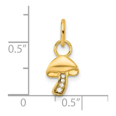 14K Yellow Gold Diamond Mushroom Pendant – view 4