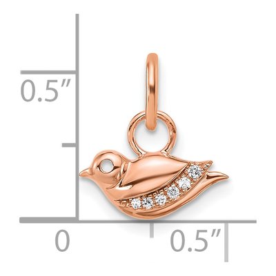14K Rose Gold Diamond Bird Pendant – view 4