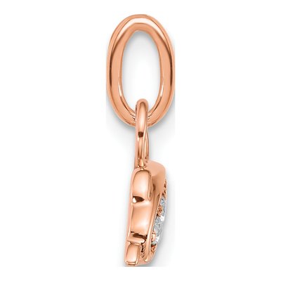 14K Rose Gold 1/15 ct tw Diamond Dolphin Pendant – view 2