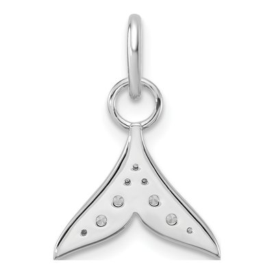 14K White Gold 1/7 ct tw Diamond Whale Tail Pendant – view 3