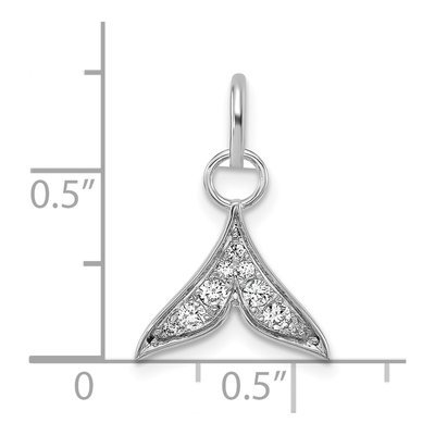 14K White Gold 1/7 ct tw Diamond Whale Tail Pendant – view 4