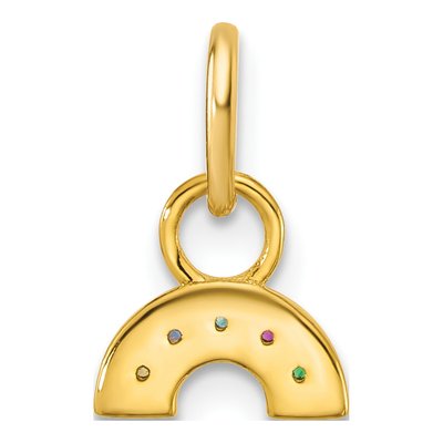 14K Yellow Gold CZ Rainbow Pendant – view 3