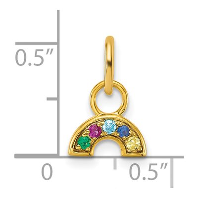 14K Yellow Gold CZ Rainbow Pendant – view 4