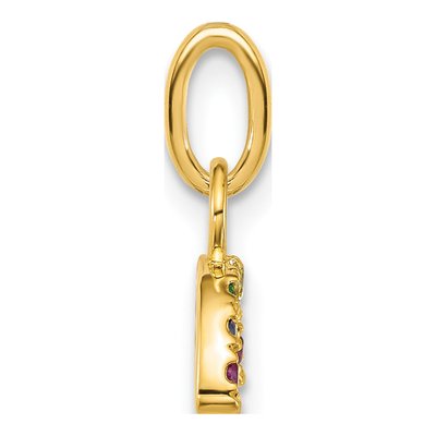 14K Yellow Gold CZ Multi-Color Rainbow Charm – view 2