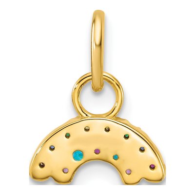 14K Yellow Gold CZ Multi-Color Rainbow Charm – view 3