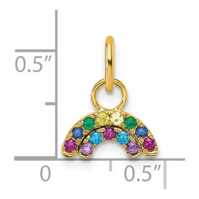 14K Yellow Gold CZ Multi-Color Rainbow Charm – view 4