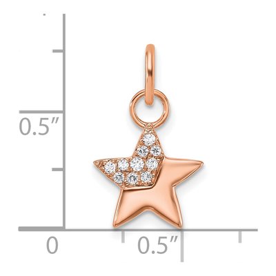 14K Rose Gold 1/10 ct tw Diamond Star Pendant – view 4
