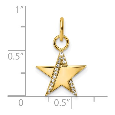 14K Yellow Gold 1/15 ct tw Diamond Star Pendant – view 4