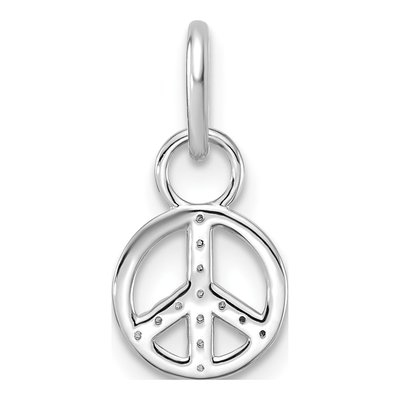 14K White Gold 1/15 ct tw Diamond Peace Sign Charm – view 3