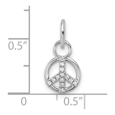 14K White Gold 1/15 ct tw Diamond Peace Sign Charm – view 4