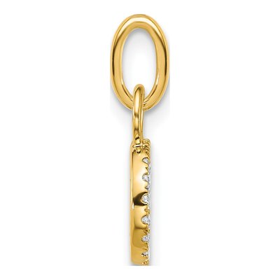 14K Yellow Gold 1/10 ct tw Diamond Open Circle Charm – view 2