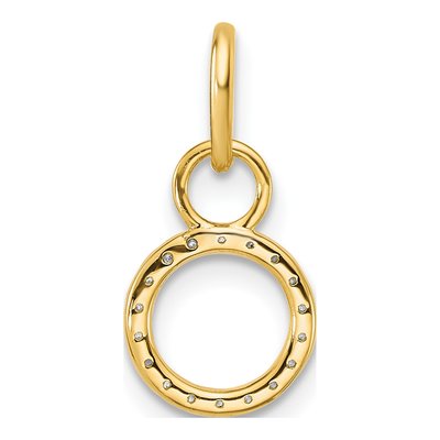 14K Yellow Gold 1/10 ct tw Diamond Open Circle Charm – view 3
