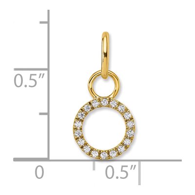 14K Yellow Gold 1/10 ct tw Diamond Open Circle Charm – view 4