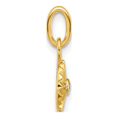 14K Yellow Gold Diamond Circle Pendant – view 2