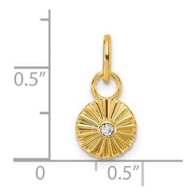 14K Yellow Gold Diamond Circle Pendant – view 4