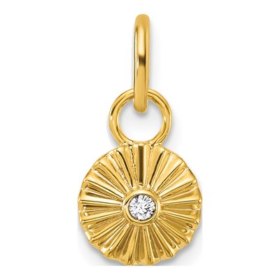 14K Yellow Gold Diamond Circle Pendant