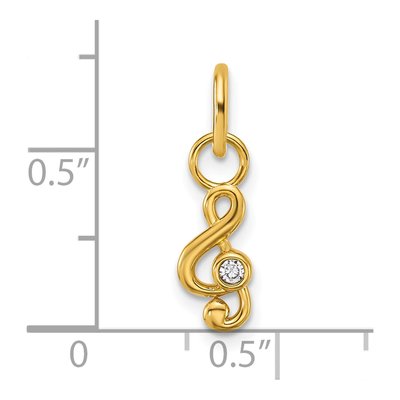 14K Yellow Gold Diamond Treble Clef Charm – view 4