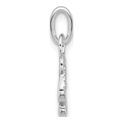 14K White Gold Diamond Treble Clef Music Charm – view 2