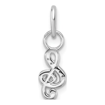 14K White Gold Diamond Treble Clef Music Charm – view 3