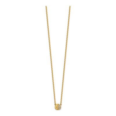 14K Yellow Gold 1/20 ct tw Diamond Disk Necklace – view 2