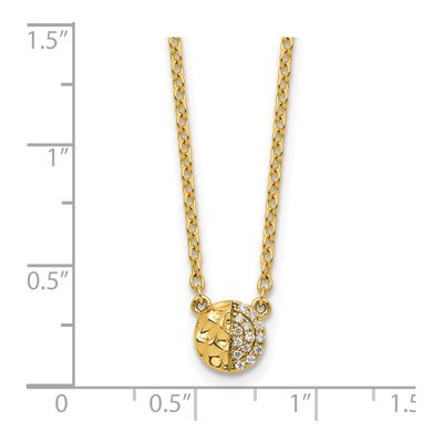 14K Yellow Gold 1/20 ct tw Diamond Disk Necklace – view 5