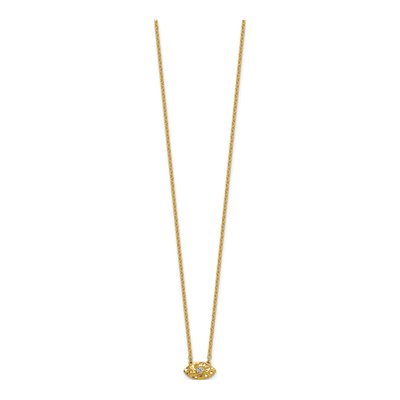 14K Yellow Gold 1/20 ct tw Diamond Evil Eye Necklace – view 2