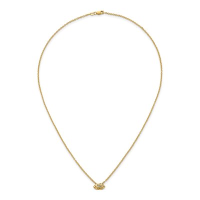 14K Yellow Gold 1/20 ct tw Diamond Evil Eye Necklace – view 4