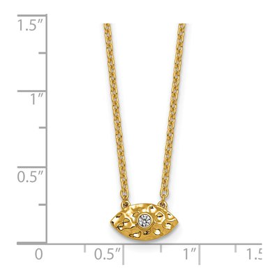 14K Yellow Gold 1/20 ct tw Diamond Evil Eye Necklace – view 5