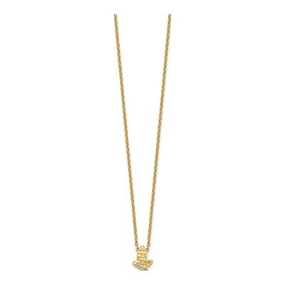 14K Yellow Gold 1/20 ct tw Diamond Butterfly Necklace – view 2