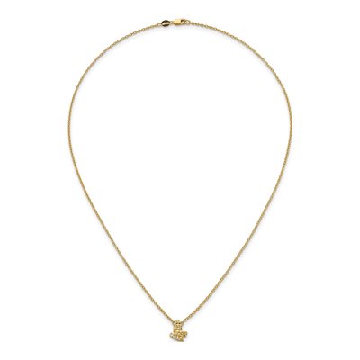 14K Yellow Gold 1/20 ct tw Diamond Butterfly Necklace – view 4
