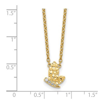 14K Yellow Gold 1/20 ct tw Diamond Butterfly Necklace – view 5