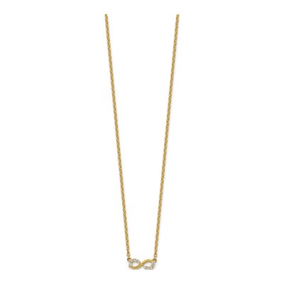14K Yellow Gold 1/8 ct tw Diamond Infinity Necklace – view 2