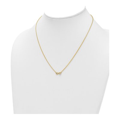 14K Yellow Gold 1/8 ct tw Diamond Infinity Necklace – view 3