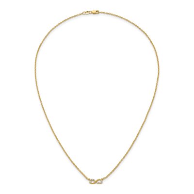 14K Yellow Gold 1/8 ct tw Diamond Infinity Necklace – view 4