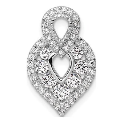 14K White Gold 5/8 ct tw Diamond Fancy Slide Pendant