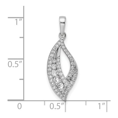 14K White Gold 3/8 ct tw Diamond Leaf Pendant – view 5