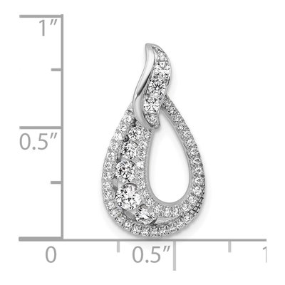 14K White Gold 5/8 ct tw Diamond Teardrop Slide Pendant – view 5