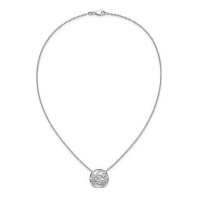 14K White Gold 1/6 ct tw Diamond Circle Waves Necklace – view 5