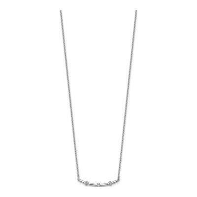 14K White Gold 1/20 ct tw Diamond Curved Bar Necklace – view 2