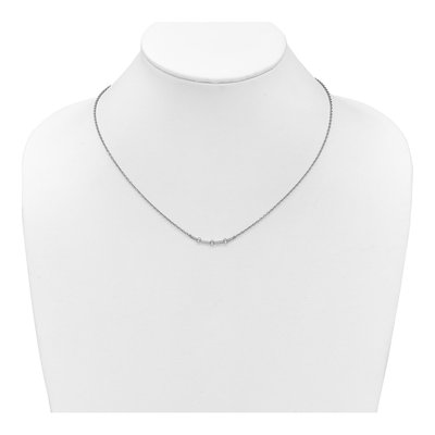 14K White Gold 1/20 ct tw Diamond Curved Bar Necklace – view 3