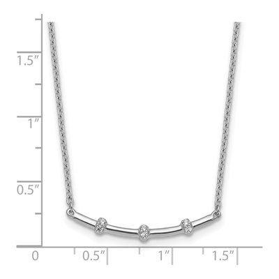 14K White Gold 1/20 ct tw Diamond Curved Bar Necklace – view 5
