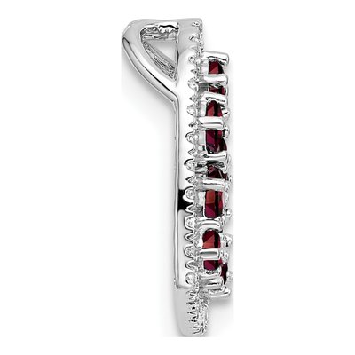 14K White Gold 1/5 ct tw Garnet & Diamond Heart Slide Pendant – view 2
