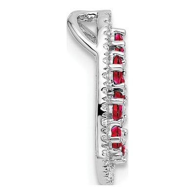 14K White Gold 1/5 ct tw Ruby & Diamond Heart Slide Pendant – view 2