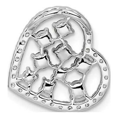 14K White Gold 1/5 ct tw Ruby & Diamond Heart Slide Pendant – view 3