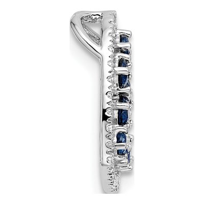 14K White Gold 1/5 ct tw Sapphire & Diamond Heart Slide Pendant – view 2