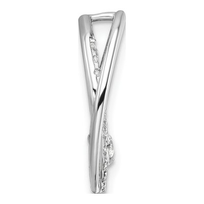 14K White Gold 1/3 ct tw Diamond Double Oval Slide Pendant – view 3