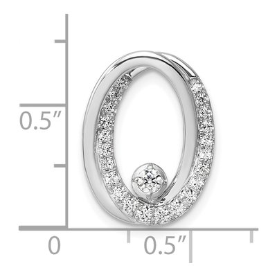 14K White Gold 1/3 ct tw Diamond Double Oval Slide Pendant – view 5