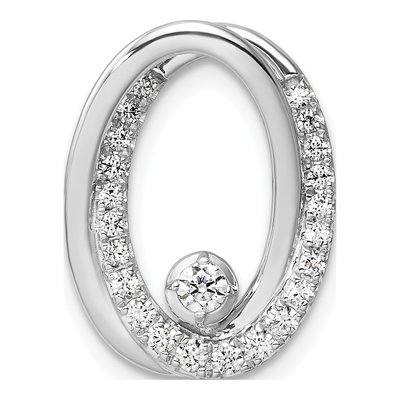 14K White Gold 1/3 ct tw Diamond Double Oval Slide Pendant