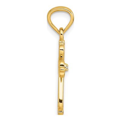 14K Yellow Gold Diamond Cross Pendant – view 2
