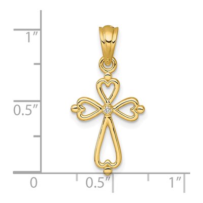 14K Yellow Gold Diamond Cross Pendant – view 4